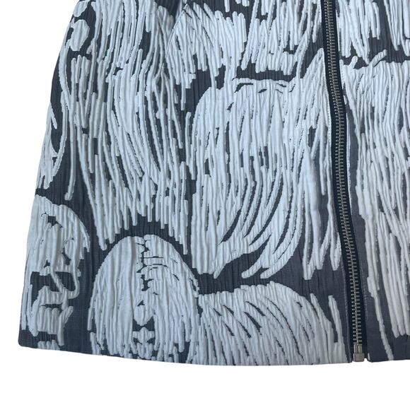 Opening Ceremony Komondor Mini Skirt Jacquard Zip Gray White Size 6 - Picture 15 of 16